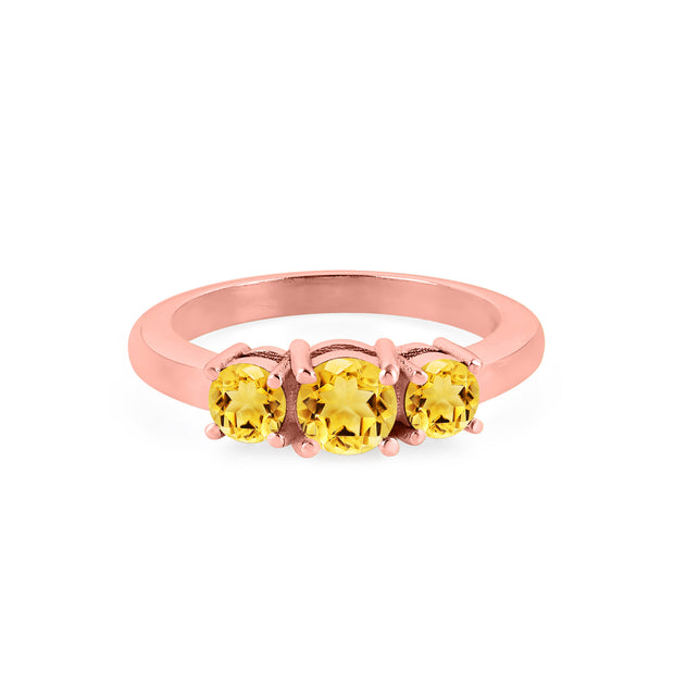 Citrine Gemstone Solid 14k Rose Gold Ring