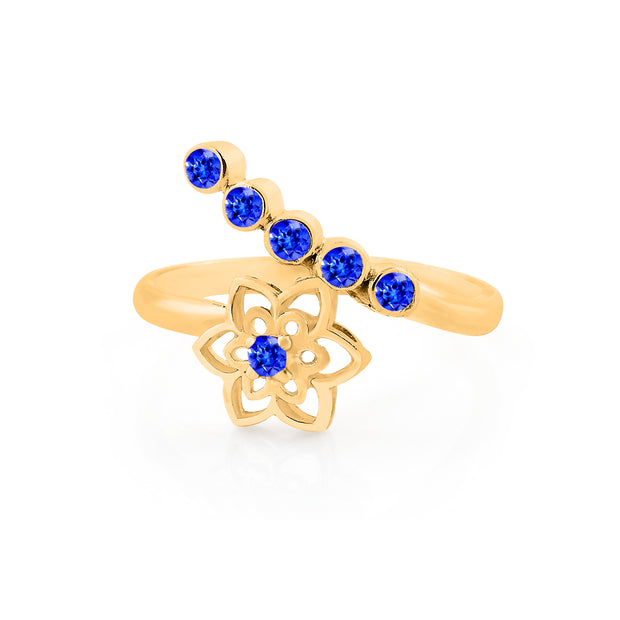 Tanzanite Gemstone Solid 14k Yellow Gold Ring