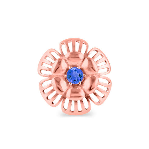 Tanzanite Gemstone Solid 14k Rose Gold Ring