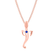 Tanzanite Gemstone Solid 14k Rose Gold Lord Ganesha Pendant