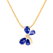 Tanzanite Gemstone & Diamond Solid 14k Yellow Gold Pendant