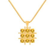 Citrine Gemstone Solid 14k Yellow Gold Pendant