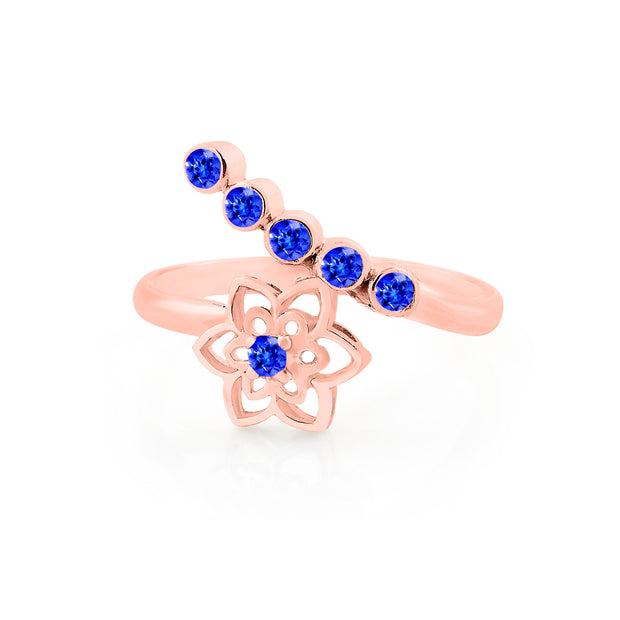 Tanzanite Gemstone Solid 14k Rose Gold Ring
