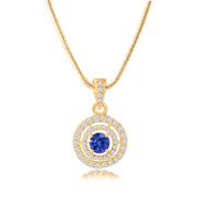 Tanzanite Gemstone Solid 14k Yellow Gold Pendant