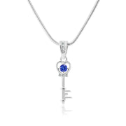 Tanzanite Gemstone & Diamond Solid 925 Sterling Silver Pendant