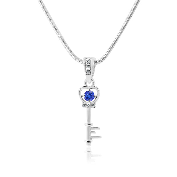 Tanzanite Gemstone & Diamond Solid 925 Sterling Silver Pendant