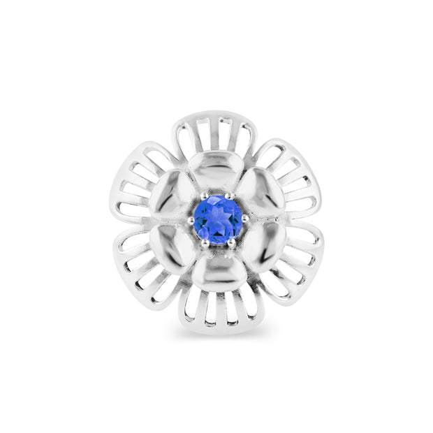 Tanzanite Gemstone Solid 14k White Gold Ring