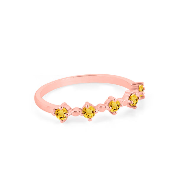 Citrine Gemstone Solid 14k Rose Gold Ring
