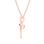 Tanzanite Gemstone Solid 14k Rose Gold Lord Ganesha Pendant