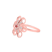 Garnet Gemstone & Diamond Solid 14k Rose Gold Ring