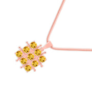 Citrine Gemstone Solid 14k Rose Gold Pendant