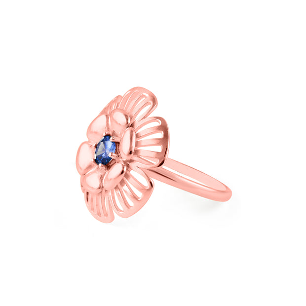 Tanzanite Gemstone Solid 14k Rose Gold Ring