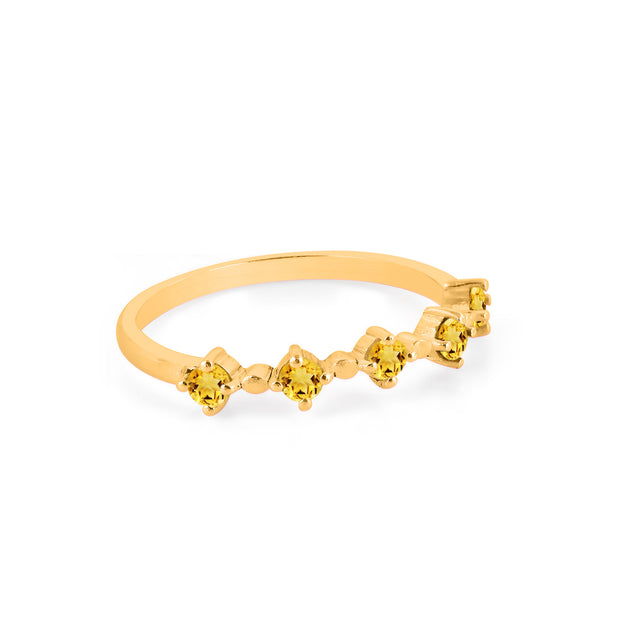 Citrine Gemstone Solid 14k Yellow Gold Ring