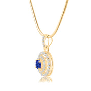 Tanzanite Gemstone Solid 14k Yellow Gold Pendant