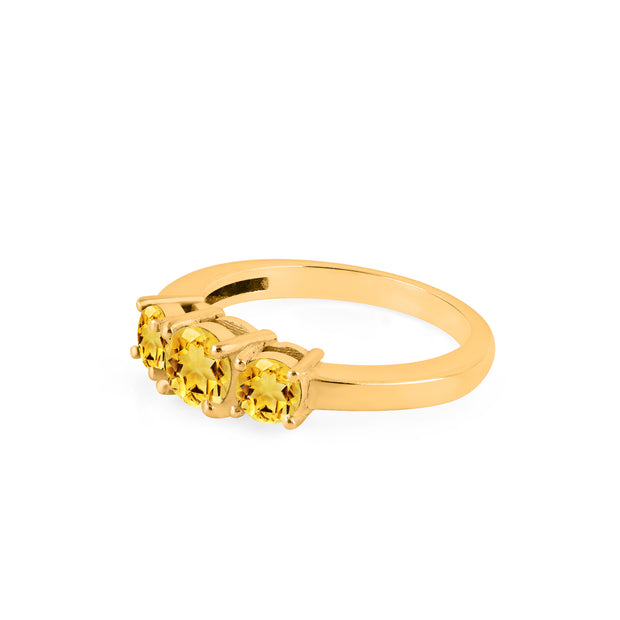 Citrine Gemstone Solid 14k Yellow Gold Ring
