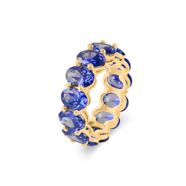 Tanzanite Gemstone Solid 14k Yellow Gold Ring