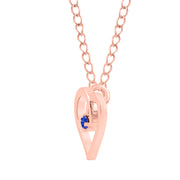 Tanzanite Gemstone Solid 14k Rose Gold Heart Pendant