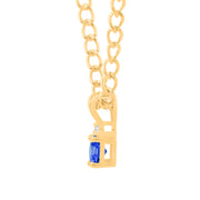 Tanzanite Gemstone & Diamond Solid 14k Yellow Gold Pendant