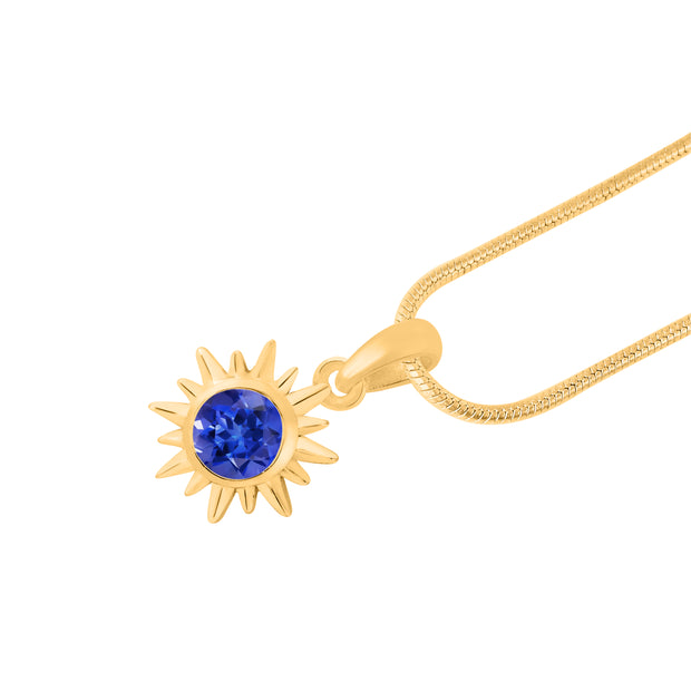 Tanzanite Gemstone Solid 14k Yellow Gold Pendant