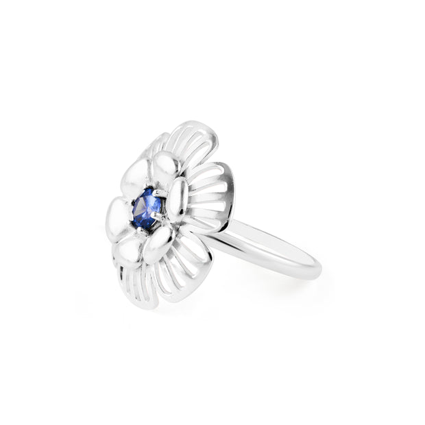 Tanzanite Gemstone Solid 14k White Gold Ring
