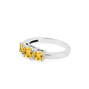 Citrine Gemstone Solid 14k White Gold Ring