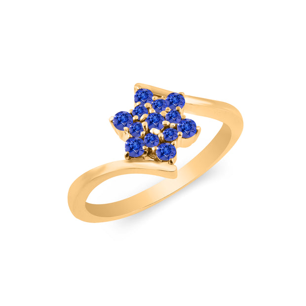 Tanzanite Gemstone Solid 14k Yellow Gold Ring