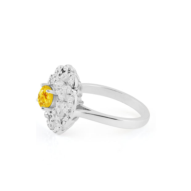 Citrine Gemstone Solid 925 Sterling Silver Ring