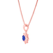 Tanzanite Gemstone Solid 14k Rose Gold Pendant