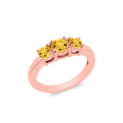 Citrine Gemstone Solid 14k Rose Gold Ring