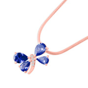 Tanzanite Gemstone & Diamond Solid 14k Rose Gold Pendant