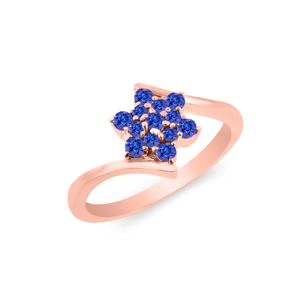 Tanzanite Gemstone Solid 14k Rose Gold Ring