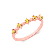 Citrine Gemstone Solid 14k Rose Gold Ring