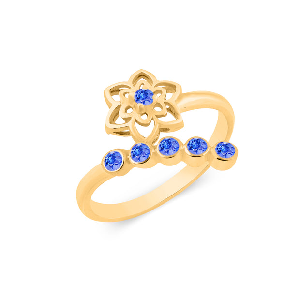 Tanzanite Gemstone Solid 14k Yellow Gold Ring