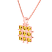 Citrine Gemstone Solid 14k Rose Gold Pendant