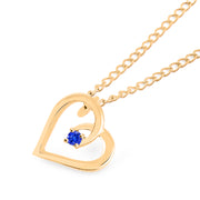 Tanzanite Gemstone Solid 14k Yellow Gold Heart Pendant