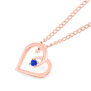 Tanzanite Gemstone Solid 14k Rose Gold Heart Pendant