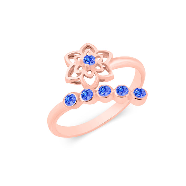 Tanzanite Gemstone Solid 14k Rose Gold Ring