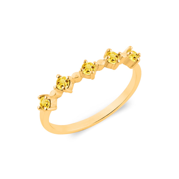 Citrine Gemstone Solid 14k Yellow Gold Ring