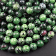 Natural Ruby zoisite Gemstone Round Smooth Beads String