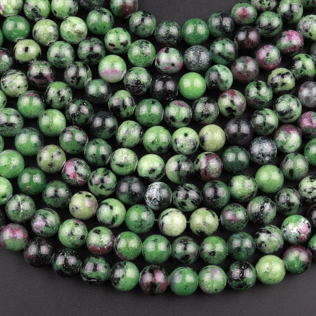 Natural Ruby zoisite Gemstone Round Smooth Beads String