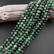 Natural Ruby zoisite Gemstone Round Smooth Beads String