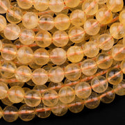 Natural Citrine Gemstone Round Smooth Beads String