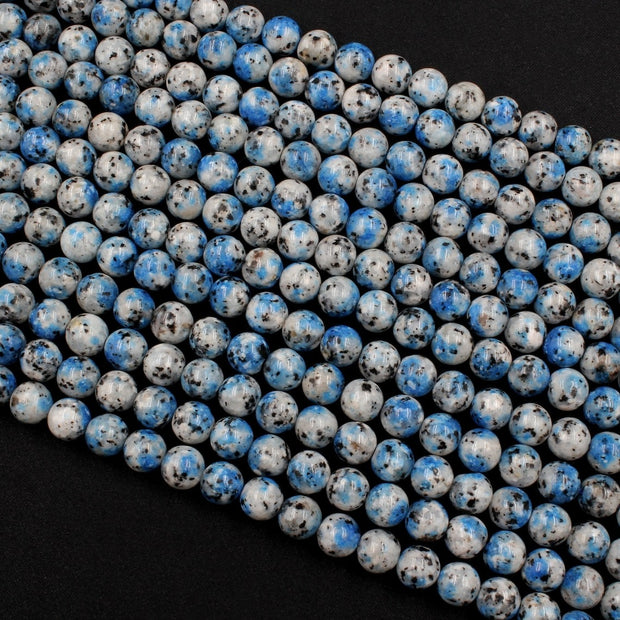 Natural K2 Jasper Gemstone Round Smooth Beads String
