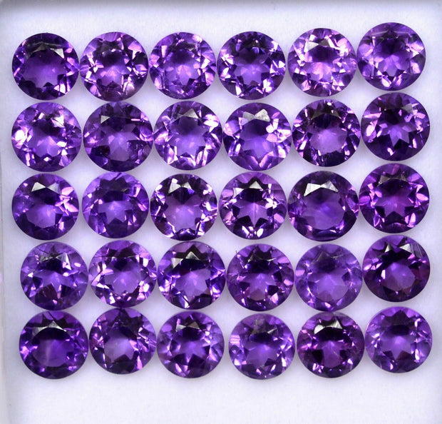 Natural Amethyst 5 MM Round Cut Loose Gemstone
