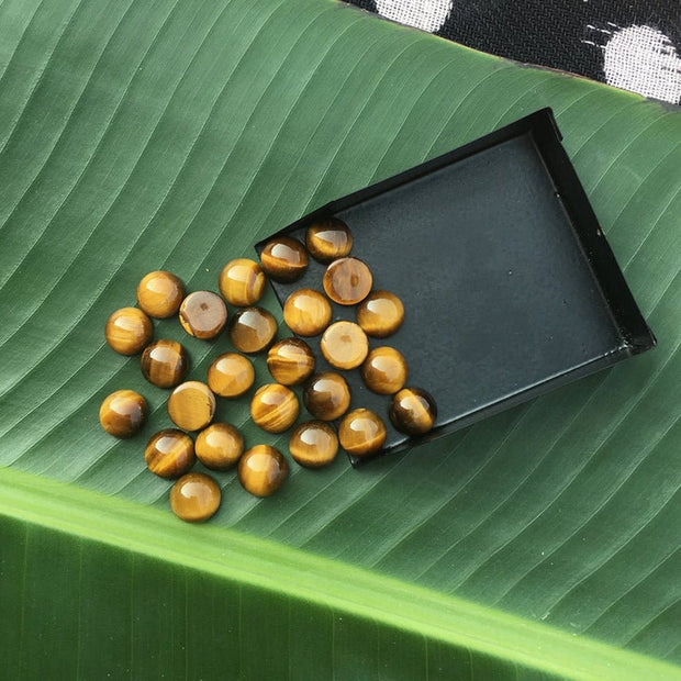 Natural Tiger's Eye 5 MM Round Cabochon Loose Gemstone