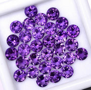 Natural Amethyst 5 MM Round Cut Loose Gemstone