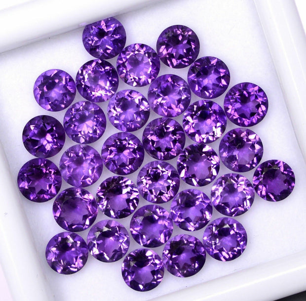 Natural Amethyst 5 MM Round Cut Loose Gemstone