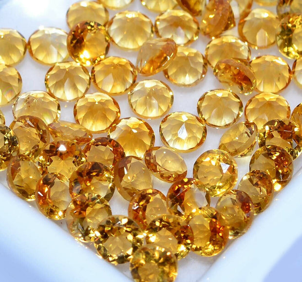 Natural Citrine 5 MM Round Cut Loose Gemstone