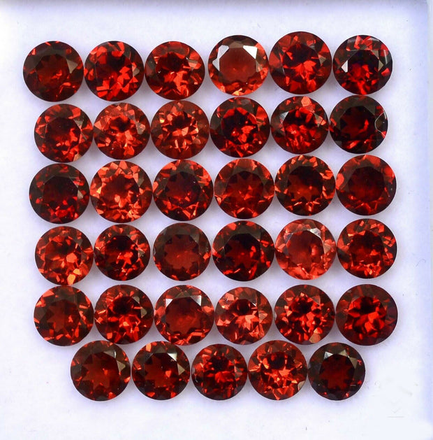Natural Garnet 5 MM Round Cut Loose Gemstone