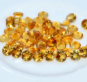 Natural Citrine 5 MM Round Cut Loose Gemstone